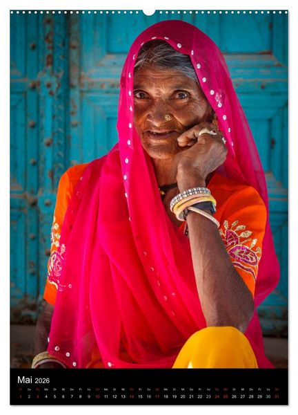 Produktbild: Portraits aus Indien (Wandkalender 2026 DIN A2 hoch), CALVENDO Monatskalender