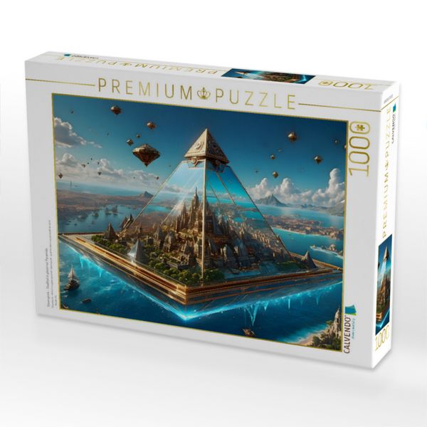 Produktbild: CALVENDO Puzzle Steampunk - Stadtteil in gl&auml;serner Pyramide | 1000 Teile Lege-Gr&ouml;&szlig;e 64x48cm Foto-Puzzle f&uuml;r gl&uuml;ckliche Stunden