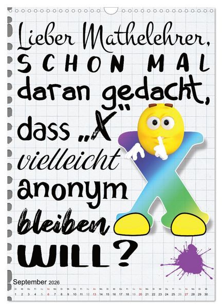 Produktbild: Sch&uuml;ler-Spr&uuml;che (Wandkalender 2026 DIN A3 hoch), CALVENDO Monatskalender