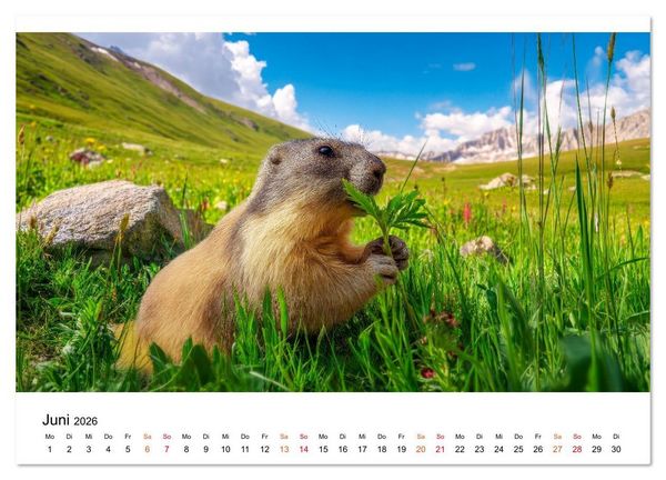 Produktbild: Hallo Murmeltier (Wandkalender 2026 DIN A4 quer), CALVENDO Monatskalender
