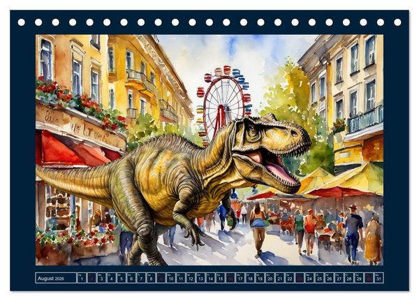 Produktbild: Dinosaurier erobern die Welt zur&uuml;ck (Tischkalender 2026 DIN A5 quer), CALVENDO Monatskalender