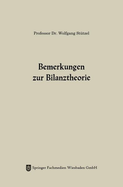 Produktbild: Bemerkungen zur Bilanztheorie