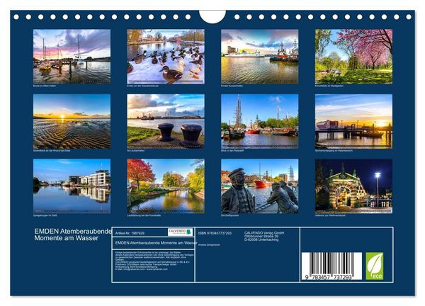 Produktbild: EMDEN Atemberaubende Momente am Wasser (Wandkalender 2026 DIN A4 quer), CALVENDO Monatskalender