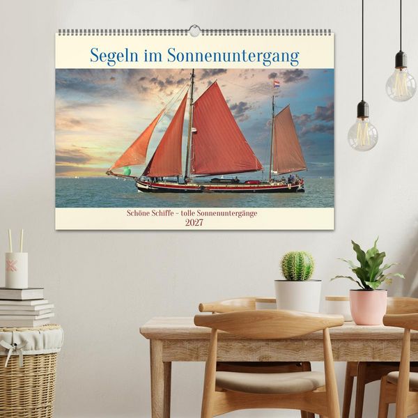 Produktbild: Segeln im Sonnenuntergang (Wandkalender 2027 DIN A2 quer), CALVENDO Monatskalender