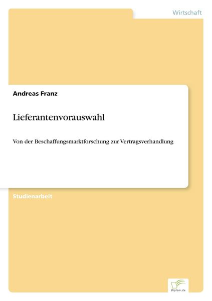 Produktbild: Lieferantenvorauswahl