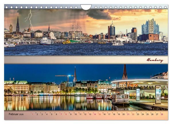 Produktbild: Faszinierende St&auml;dte, Panoramen (Wandkalender 2026 DIN A4 quer), CALVENDO Monatskalender