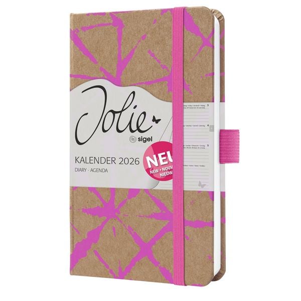 Produktbild: SIGEL J6800 Wochenkalender Jolie 2026, ca. A6, braun, neon-pink