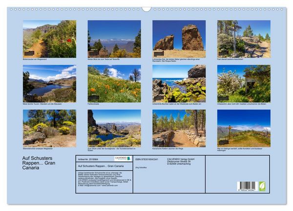 Produktbild: Auf Schusters Rappen... Gran Canaria (Wandkalender 2026 DIN A2 quer), CALVENDO Monatskalender