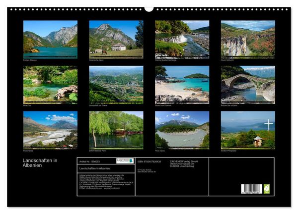 Produktbild: Landschaften in Albanien (Wandkalender 2026 DIN A2 quer), CALVENDO Monatskalender