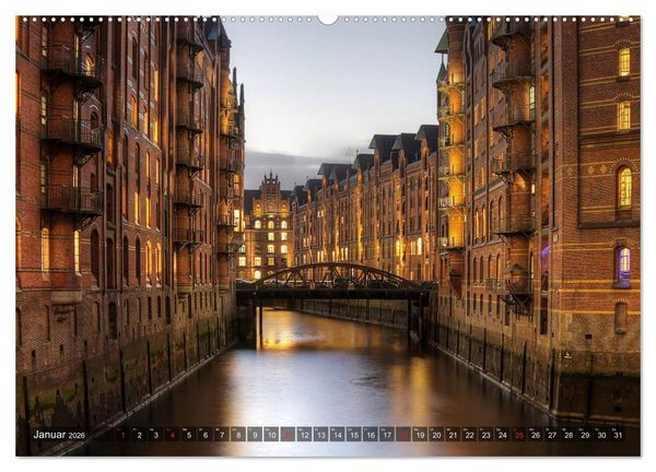 Produktbild: Die Speicherstadt (hochwertiger Premium Wandkalender 2026 DIN A2 quer), Kunstdruck in Hochglanz