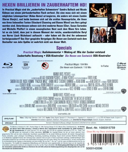 Produktbild: Practical Magic - Zauberhafte Schwestern/Die Hexen von Eastwick [2 BRs]