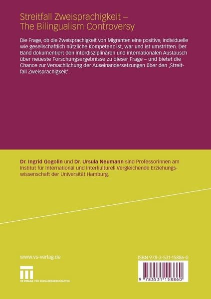 Produktbild: Streitfall Zweisprachigkeit - The Bilingualism Controversy