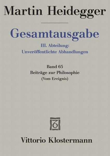 Produktbild: Beitr&auml;ge zur Philosophie (Vom Ereignis) (1936-1938)