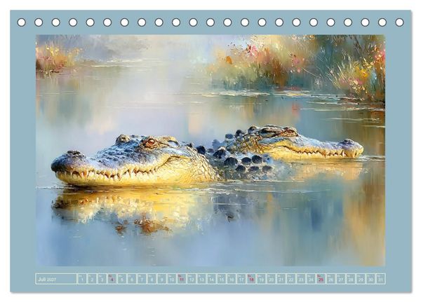 Produktbild: Krokodile. Stille Kraft irgendwo am Wasser (Tischkalender 2027 DIN A5 quer), CALVENDO Monatskalender
