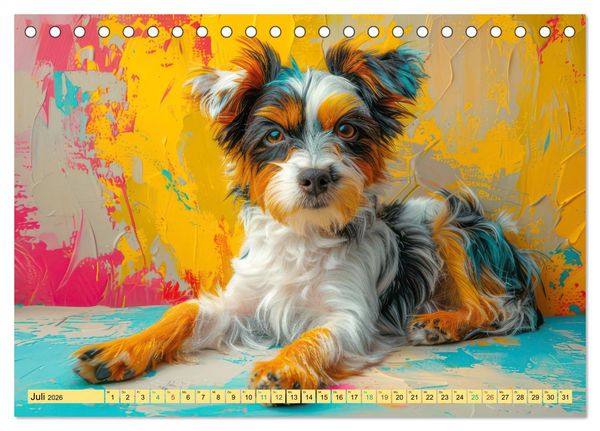 Produktbild: Tiere im Pop Art Kleid (Tischkalender 2026 DIN A5 quer), CALVENDO Monatskalender