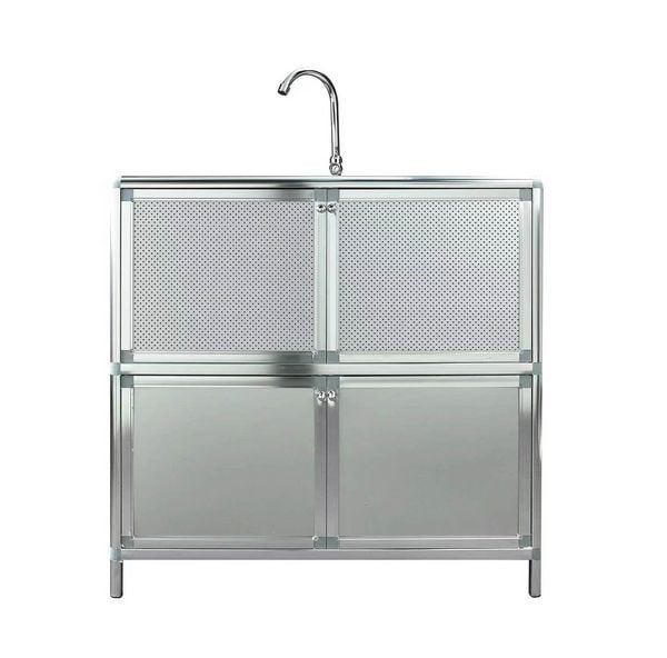 Produktbild: HTI-Living Sp&uuml;le mit Abtropfl&auml;che und Unterschrank f&uuml;r Outdoork&uuml;che Silber