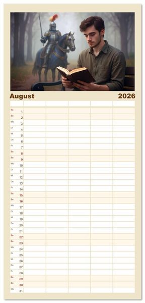 Produktbild: Familienplaner 2026 - Lesen ist eine Reise durch Zeit und Raum mit 5 Spalten (Wandkalender, 21 x 45 cm) CALVENDO