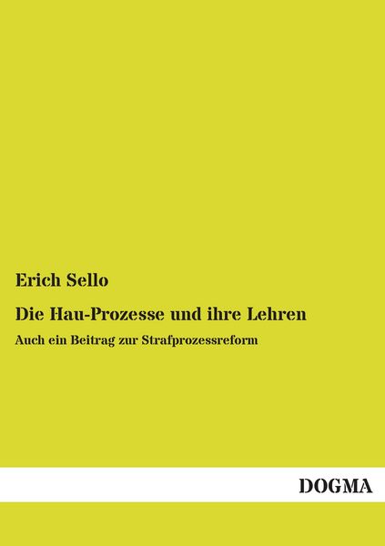 Produktbild: Die Hau-Prozesse und ihre Lehren