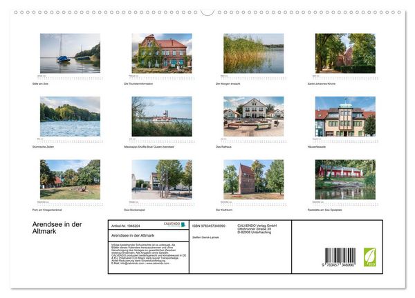 Produktbild: Arendsee in der Altmark (hochwertiger Premium Wandkalender 2026 DIN A2 quer), Kunstdruck in Hochglanz