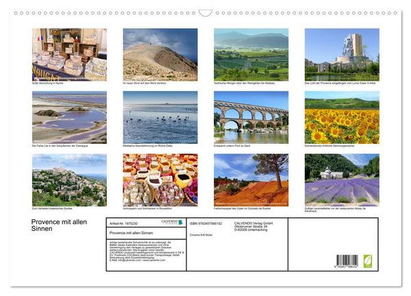 Produktbild: Provence mit allen Sinnen (Wandkalender 2026 DIN A2 quer), CALVENDO Monatskalender