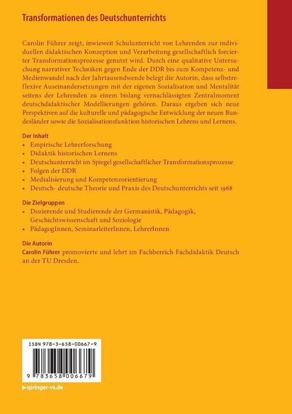 Produktbild: Transformationen des Deutschunterrichts