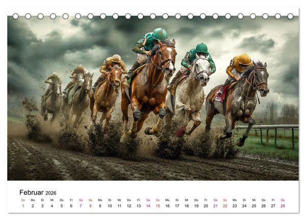 Produktbild: Pferderennen (Tischkalender 2026 DIN A5 quer), CALVENDO Monatskalender