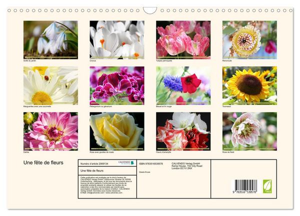 Produktbild: Une f&ecirc;te de fleurs (Calendrier mural 2026 DIN A3 vertical), CALVENDO calendrier mensuel