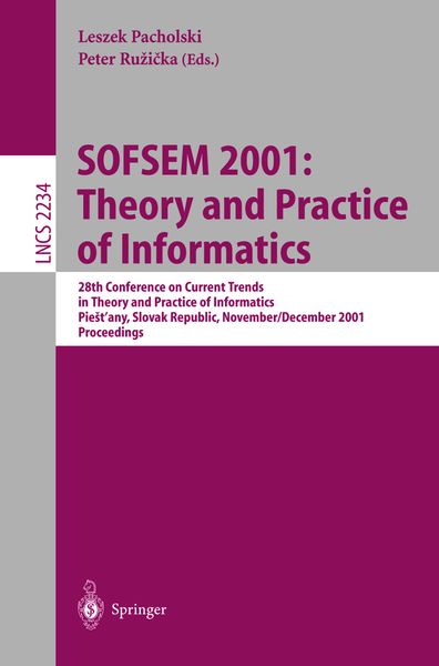 Produktbild: SOFSEM 2001: Theory and Practice of Informatics