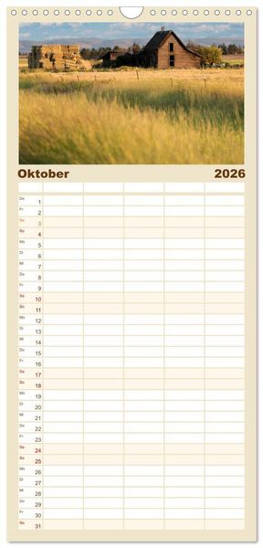 Produktbild: Familienplaner 2026 - Wo der Wind Wohnt, Amerikas Lost Places mit 5 Spalten (Wandkalender, 21 x 45 cm) CALVENDO