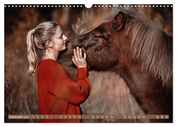 Produktbild: Seelengl&uuml;ck Kalender - Pferde - Charakter, St&auml;rke, Weisheit (Wandkalender 2026 DIN A3 quer), CALVENDO Monatskalender