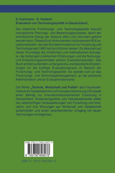 Produktbild: Evaluation von Technologiepolitik in Deutschland