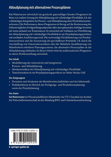 Produktbild: Ablaufplanung mit alternativen Prozesspl&auml;nen
