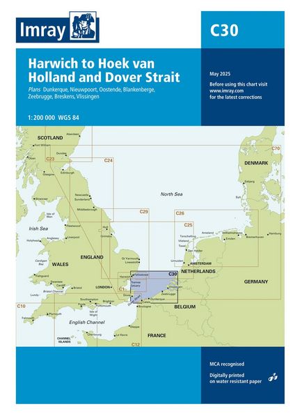 Produktbild: C30 Harwich to Hoek van Holland and Dover Strait, Imray Chart