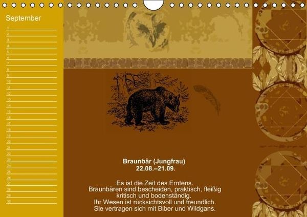 Produktbild: Indianisches Horoskop / Geburtstagskalender (Wandkalender immerw&auml;hrend DIN A4 quer)