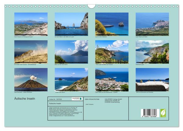 Produktbild: &Auml;olische Inseln (Wandkalender 2026 DIN A3 quer), CALVENDO Monatskalender
