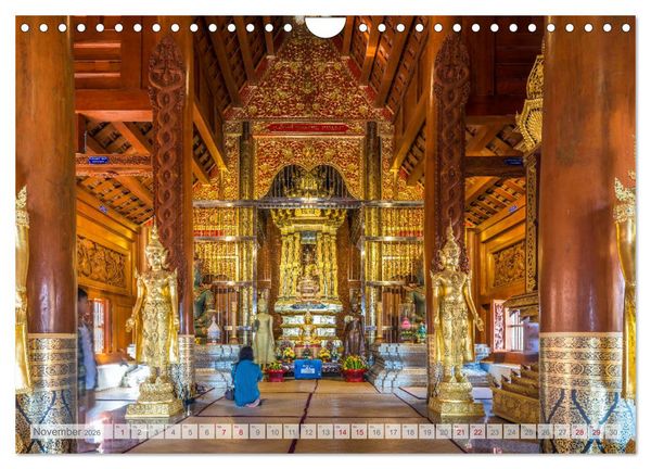 Produktbild: BUDDHA - Buddhistische Tempel in Nordthailand (Wandkalender 2026 DIN A4 quer), CALVENDO Monatskalender