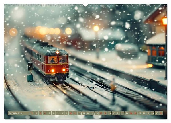 Produktbild: Miniaturwelt Eisenbahn - Zug um Zug ins Abenteuer (hochwertiger Premium Wandkalender 2026 DIN A2 quer), Kunstdruck in Hochglanz