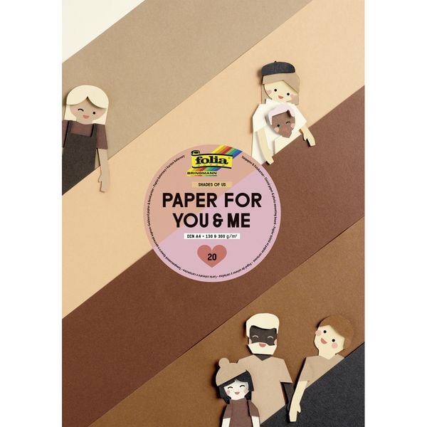 Produktbild: folia Bastelblock Tonpapier & Fotokarton Paper for you & me 10 Farben DIN A4 20 Blatt