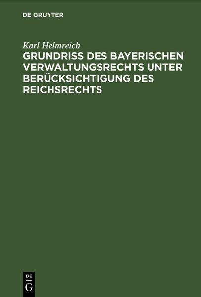 Produktbild: Grundri&szlig; des Bayerischen Verwaltungsrechts