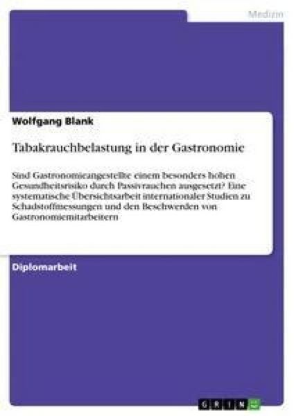 Produktbild: Tabakrauchbelastung in der Gastronomie