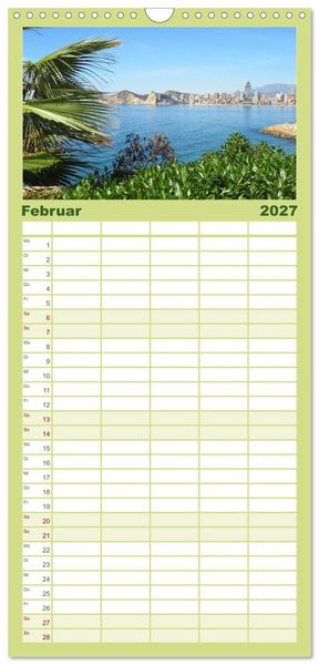 Produktbild: Familienplaner 2027 - Alicante - Benidorm - Calp mit 5 Spalten (Wandkalender, 21 x 45 cm) CALVENDO