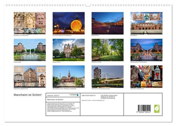 Produktbild: Mannheim ist Sch&ouml;n! (hochwertiger Premium Wandkalender 2026 DIN A2 quer), Kunstdruck in Hochglanz