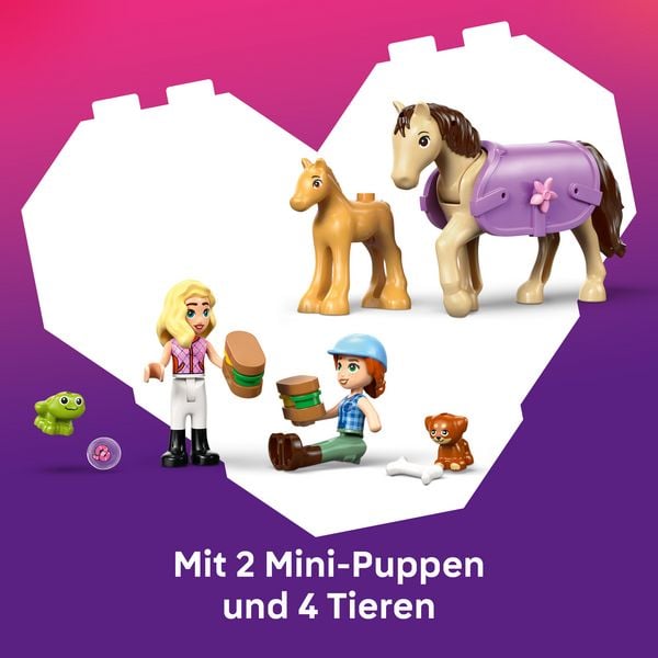 Produktbild: LEGO Friends 42695 Pferd und Fohlen mit Pferdeanh&auml;nger, Pferde Spielzeug