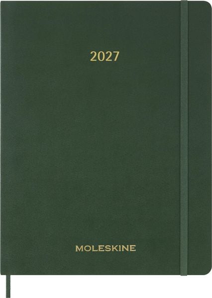 Produktbild: Moleskine 15 Monate Essential Wochenkalender 2026/2027, 1 Wo = 2 Seiten, vertikal, XXL, weicher Einband, Myrtengr&uuml;n