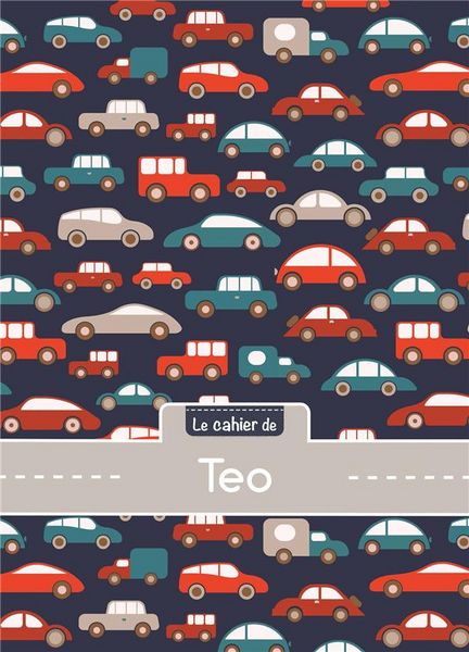 Produktbild: Cahier teo blanc,96p,a5 voitures