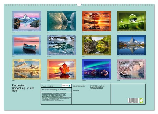 Produktbild: Faszination Spiegelung - in der Natur (Wandkalender 2026 DIN A2 quer), CALVENDO Monatskalender