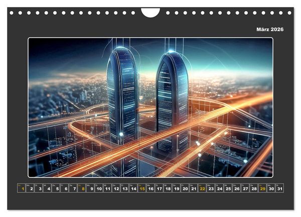 Produktbild: Zukunftsvision Megacity (Wandkalender 2026 DIN A4 quer), CALVENDO Monatskalender