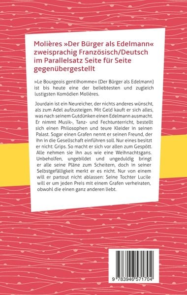 Produktbild: Le Bourgeois gentilhomme / Der B&uuml;rger als Edelmann: Moli&egrave;re. Franz&ouml;sisch-Deutsch