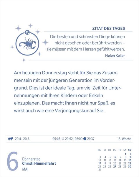 Produktbild: Skorpion Sternzeichenkalender 2027 - Tagesabrei&szlig;kalender - Ihr Horoskop f&uuml;r jeden Tag