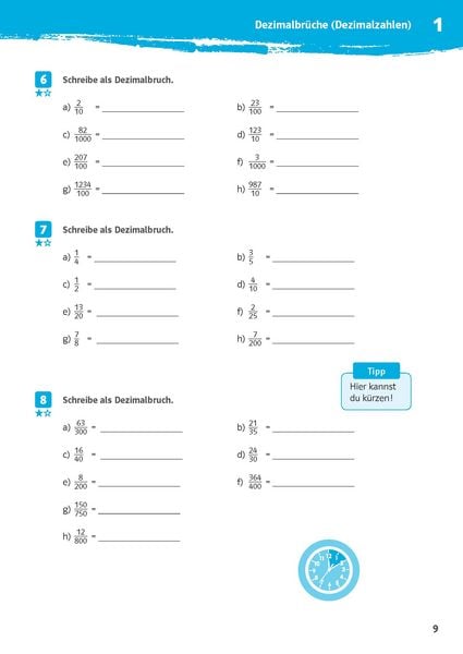Produktbild: Klett 10-Minuten-Training Mathematik Rechnen mit Dezimalbr&uuml;chen 6. Klasse